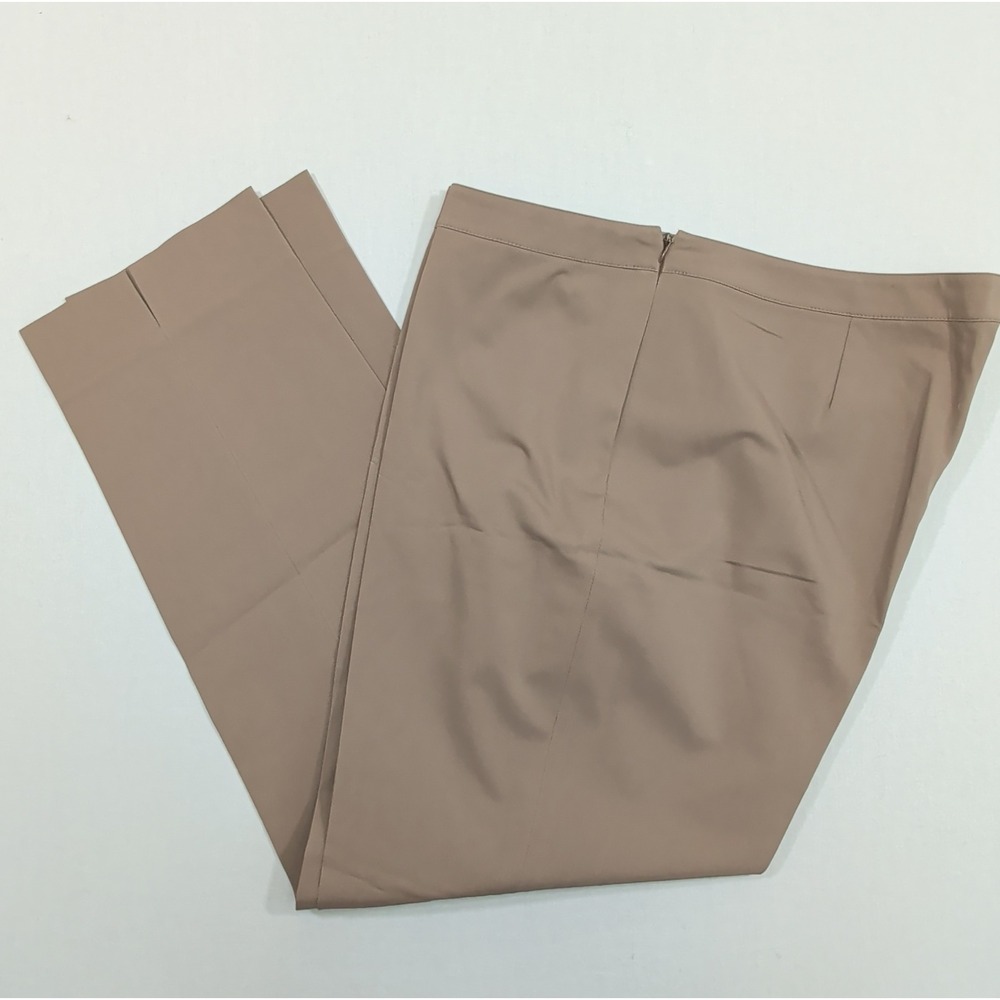 Lafayette 148 New York Women 16 Taupe Bleecker Slim Stretch Trousers Slacks